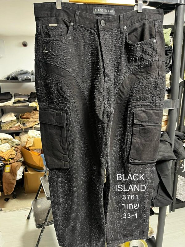 דגמ''ח ג'ינס אוברסייז 'קרגו' DARK BLACK AND GRAY