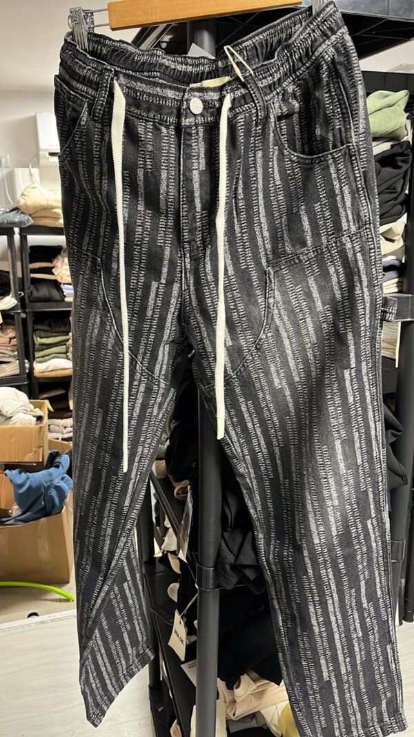 גינס גומי במותן 'STRIP' DARK BLACK AND GRAY