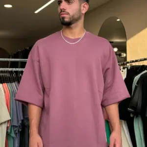 חולצת אוברסייז עבה 'נמר' DARK PURPEL
