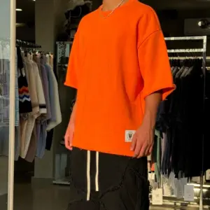 חולצת אוברסייז עבה 'נמר' ORANGE