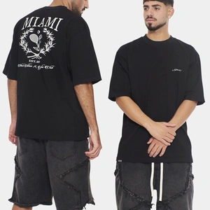 חולצה אוברסייז קצרה MIAMI BLACK