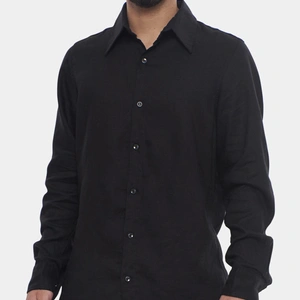 מכופתרת פשתן ארוכה LOVE BLACK
