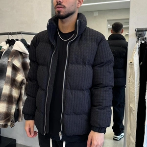 מעיל פוף בטנה כפולה HERMES BLACK