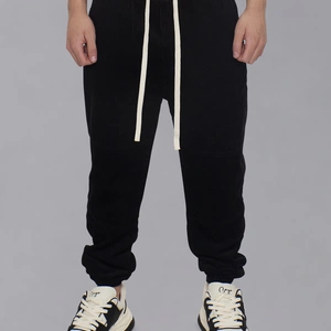 OSLO מכנס קורדרוי ארוך עם גומי BLACK